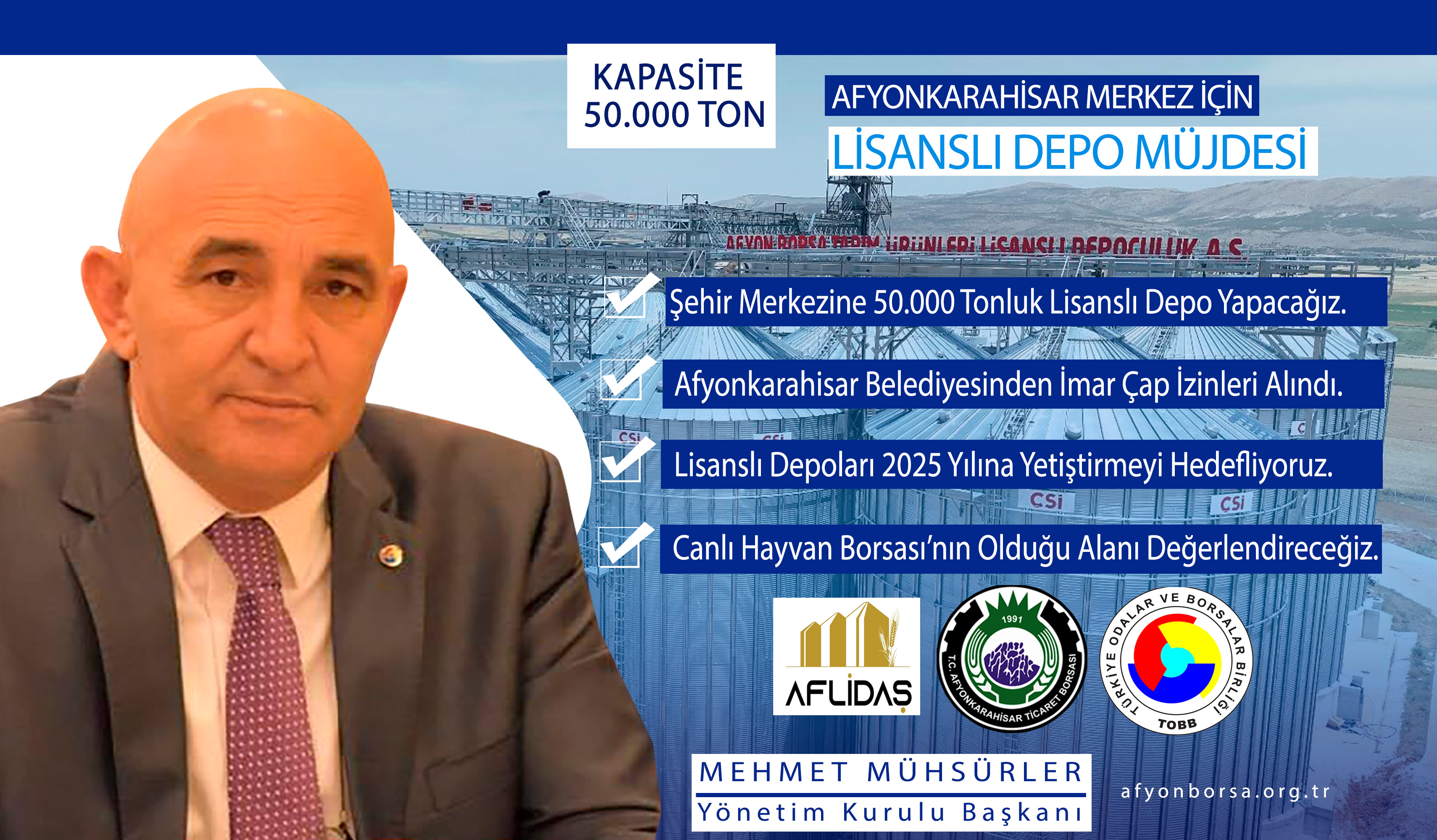 BAŞKAN MÜHSÜRLER'DEN AFYONKARAHİSAR ŞEHİR MERKEZİNE LİSANSLI DEPO YATIRIMI MÜJDESİ 