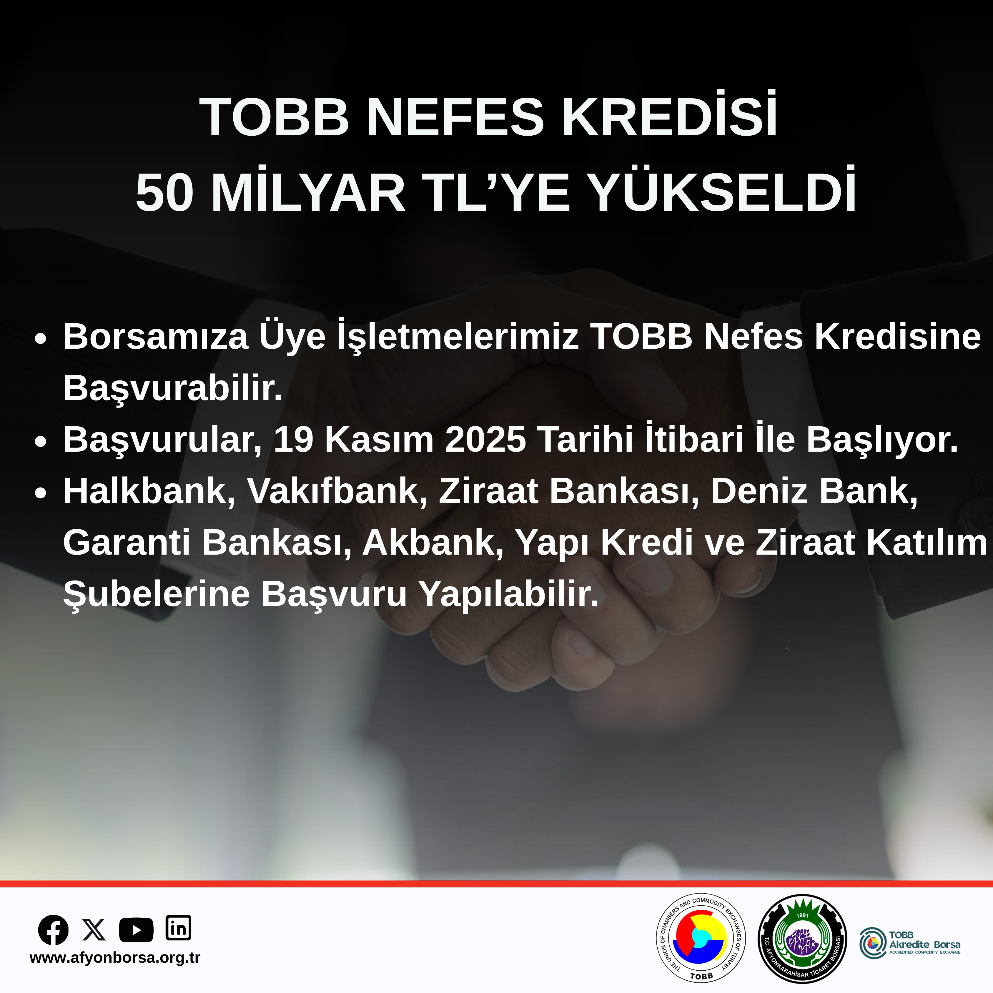 TOBB Nefes Kredisi 50 Milyon TL'ye Yükseldi 